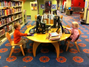The Grand Rapids Public Library...can we stay here all day, Daddy?
