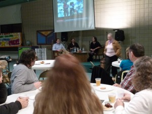 Being introduced by Anne, host of the night and old friend