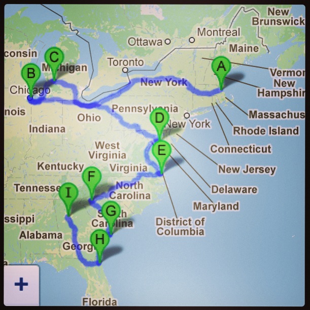 Our U.S. itinerary Dec '12-Feb '13