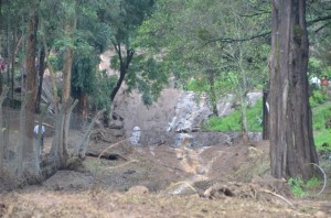 mudslide near the upper gate portion of Rift Valley Academy, uphill of Kijabe Hospital