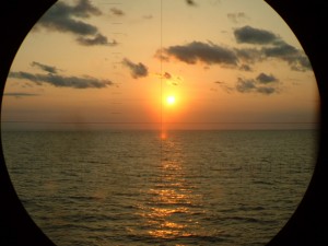 Sunset through the #2 periscope