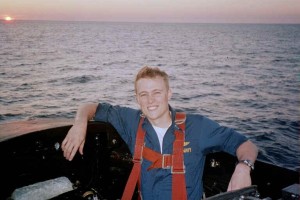 Sunrise, on the bridge as Officer of the Deck, underway in the Atlantic
