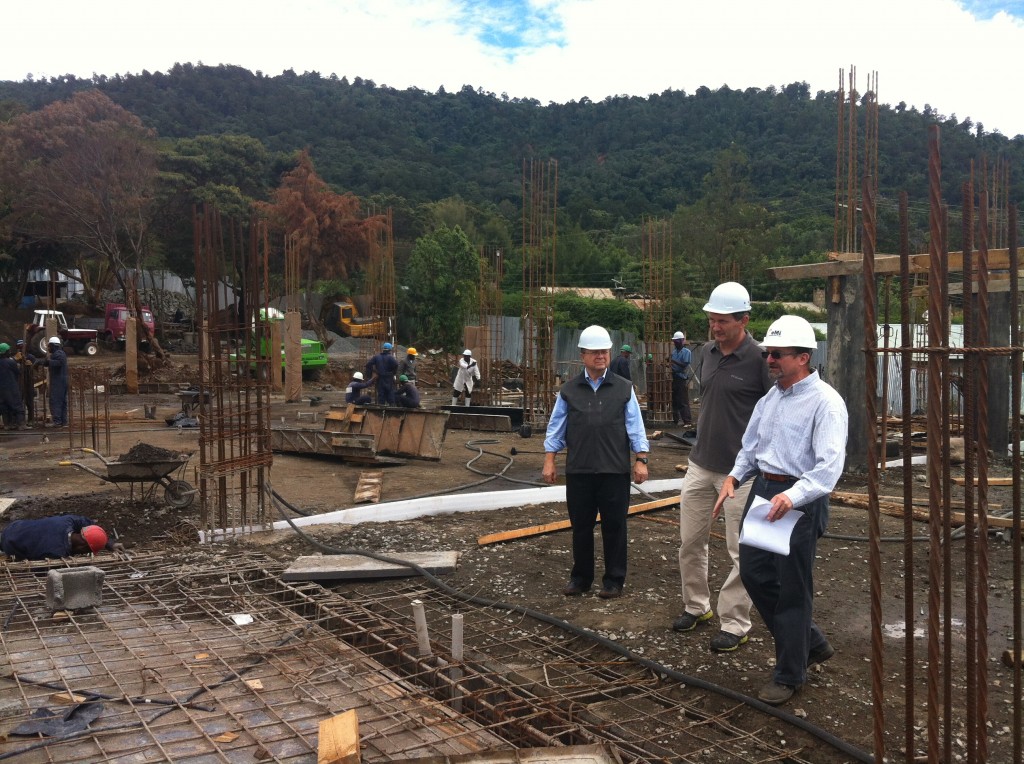 Construction on our new pediatrics wing is around 50% complete, and I was privileged to help give a tour to the major donor to the project. Here we are, enjoying Jim Taubitz's animated tour of the construction site. Jim and his wife Jullie are extremely competent engineers here via Engineering Ministries International who are project managing the peds wing construction. We are incredibly grateful to have them here.