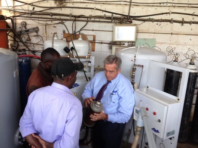 A visiting manufacturer's rep explaining to our biomed techs why our current oxygen plant can't meet the hospital demand: it's just way too small.
