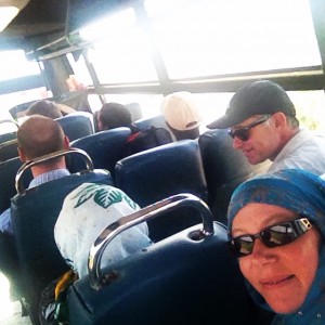 Bus from the airstrip to the town, 2km away