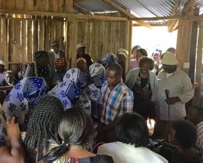 As part of the ceremony, five women completely shrouded in blankets were brought in and Shammah had to try to pick his fiancée out of the group...a game of laughter and great humor