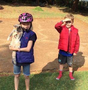 Stylin' in new vests and bike helmet