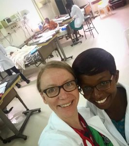 Sarah and me in the 7-bed pediatric high dependency unit.
