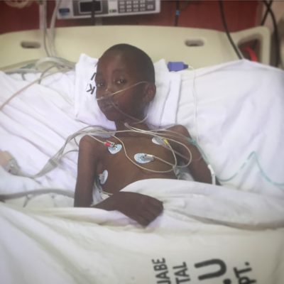 Isaac, in ICU breathing on his own for the first time in 2 weeks.