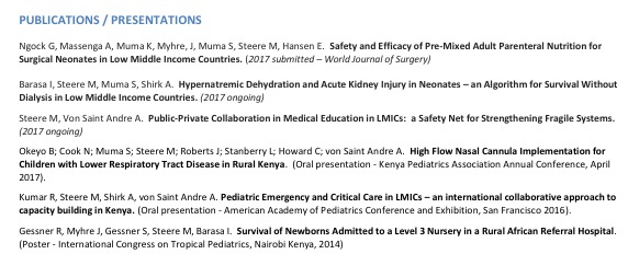 Kijabe pediatric team research