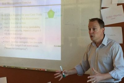 Enthusiastic risk management teaching!